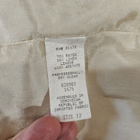 Vtg David N Plaid Blazer Womens 12 Linen Textured Acadamia Workwear Cottage Boho - Picture 9 of 9